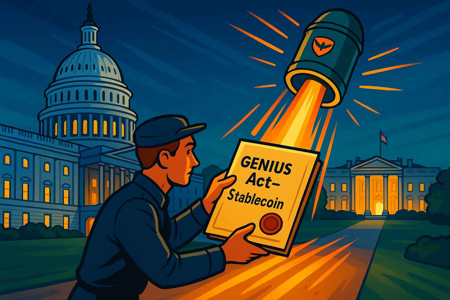 „Genius Act StableCoin Bill“ vadovauja Trumpui po to